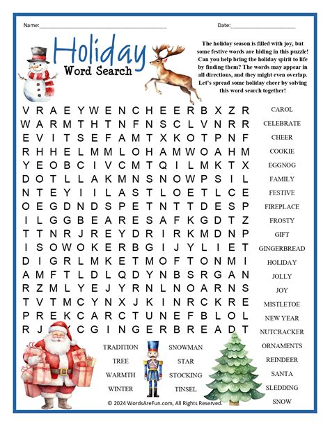 Holiday Word Search Puzzles Merry Christmas Large Print Word Search:
