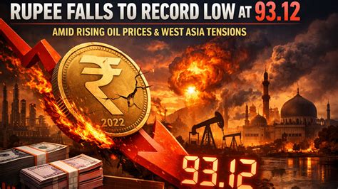 Rupee falls to record low at 93.12 amid rising oil prices and West Asia ...