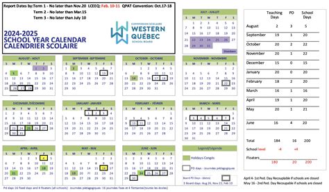Boardwide Calendar for 2024-2025 now available - Western Québec School ...