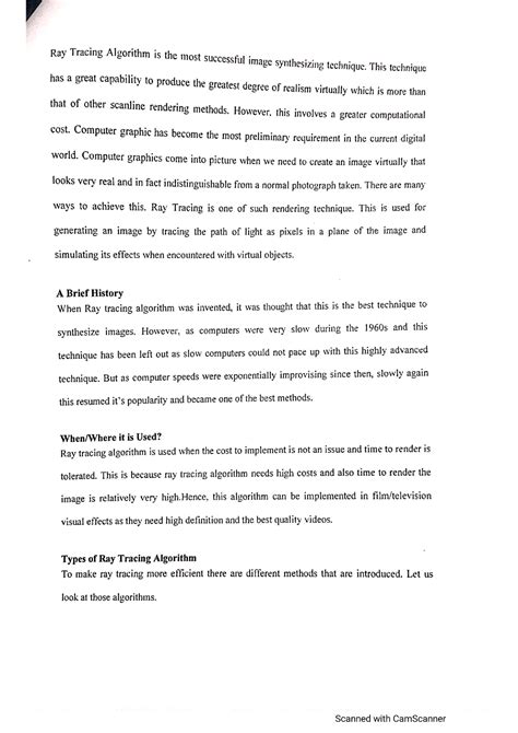 Ray Tracing - Information - Computer science - Studocu