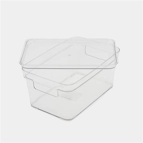 Caja organizadora transparente con tapa 12.1 x 26.2 x 17.1 cm
