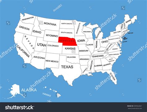 Nebraska State Usa Vector Map Isolated: vector de stock (libre de ...