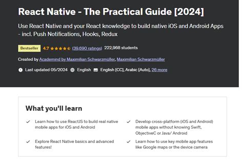 Image result for React Native Course Udemy