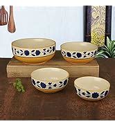 Buy StyleMyWay Studio Pottery Handpainted Dinner Serving Bowl Set (Set ...