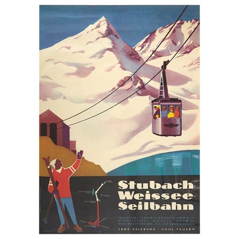 Original Vintage Winter Sport Skiing Travel Poster Austria Autriche ...
