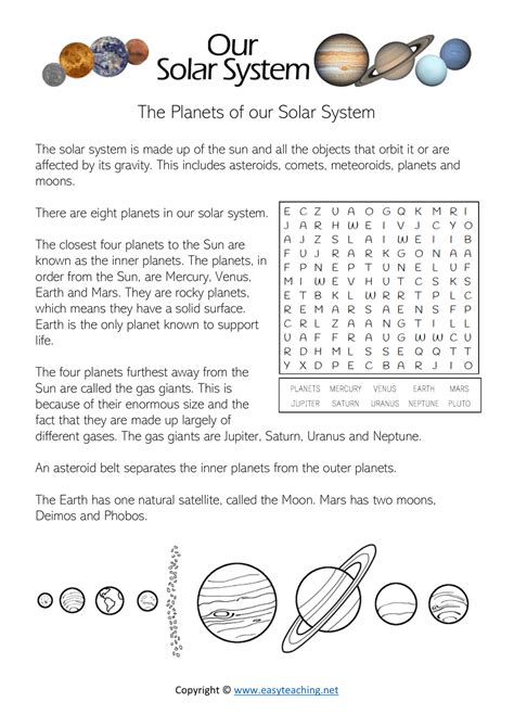 Solar System Worksheet 的图像结果