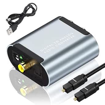 DAC Digital to Analog Audio Converter, Aluminum Optical/Toslink/SPDIF ...