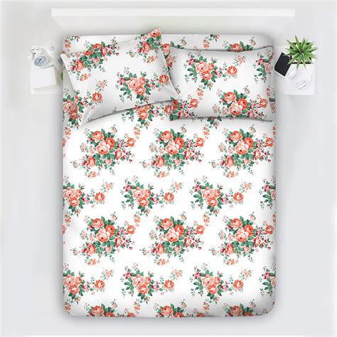 Buy LAYERS Zen Cotton Blend 225TC Floral Print 3Pcs King Bedsheet Set ...
