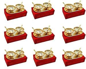 JAIPUR ACE German Floral Gold & Silver Plated Bowl with Tray Set ...