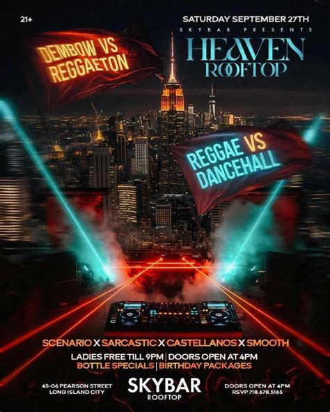 Skybar Rooftop – Dembow Vs Reggaeton Party in Long Island City Tickets ...