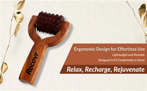 Recovr Multipurpose Wooden Roller | T-Roller Pain Relief Massager for ...