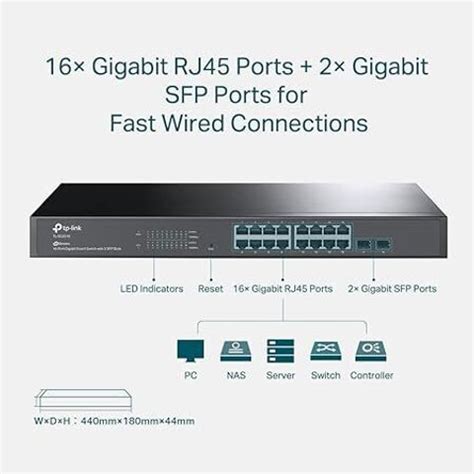 TP-Link Tl-Sg2218 | 16 Port Gigabit Smart Managed Switch, 2 Sfp Slots ...