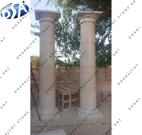 Custom Outdoor House Decorative Carved Column Pillar – Dharajyot Stone Art