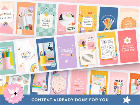 Teacher Instagram Templates Canva - Social Media Posts and Stories for ...