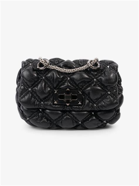 Valentino SpikeMe Black Nappa Leather Small | Luxe Collective