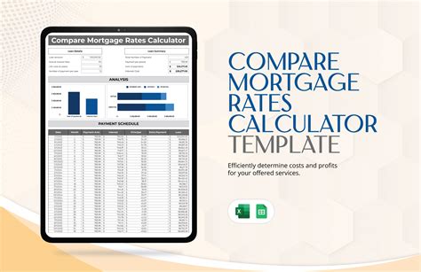 Compare Mortgage Rates Calculator in Excel, Google Sheets - Download ...