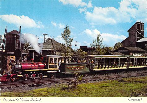 1975 CAROWINDS Amusement Park Railroad Steam Train NC Charlotte 4x6 ...