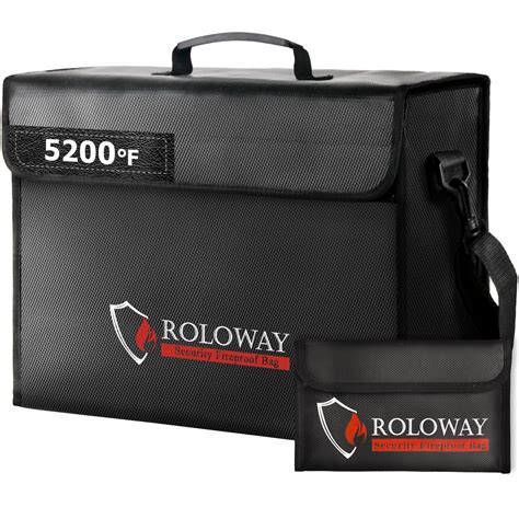 ROLOWAY Large Fireproof Bag 5200°F Heat Insulated (17 x 12 x 5.8 inches ...