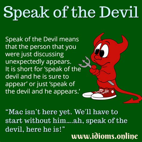 Speak of the Devil | Idioms Online
