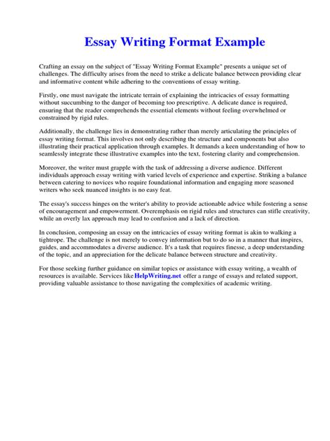 Example of Essay Format 的图像结果