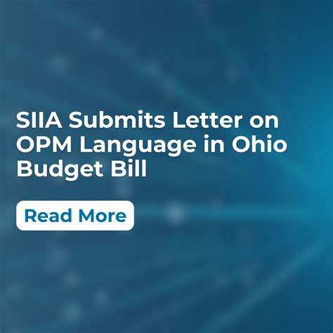 SIIA Submits Letter on OPM Language in Ohio Budget Bill - SIIA