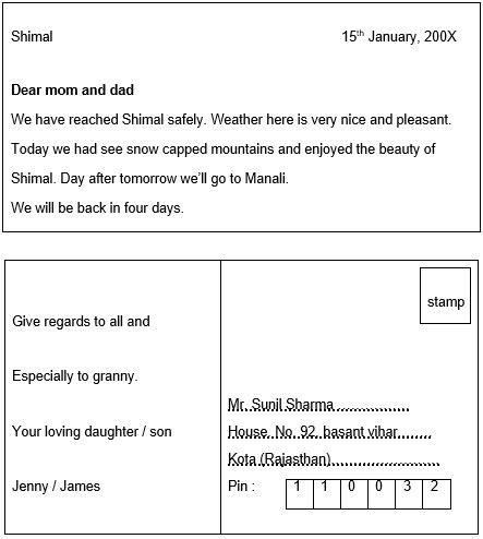 Image result for Postcard Format Example