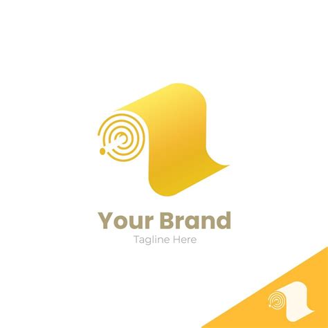 Conception de logo de rouleau de tissu | Vecteur Premium