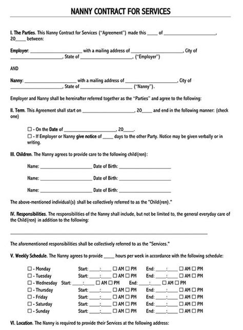 Nanny Contract Templates (Basic Guide & Examples)