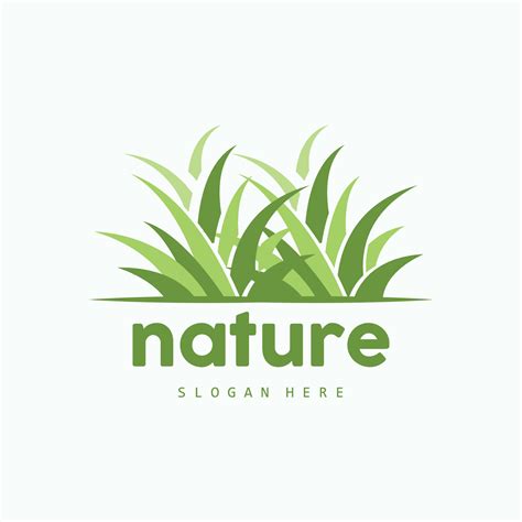 Green Grass Logo, Nature Plant Vector, Agriculture Leaf Simple Design, Template Icon ...