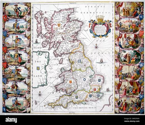 Map of the Heptarchy, Anglo-Saxon Kingdoms of Great Britain of the ...