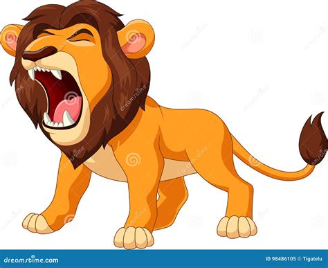 Cartoon lion roaring stock vector. Illustration of africa - 98486105
