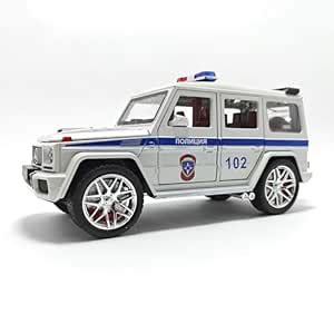 AMPEVA New 1 24 Mercedes-Benz G63 Russian Police Model Sports Car Alloy ...