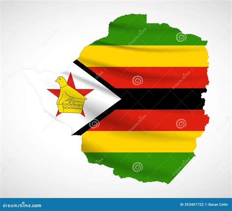 Zimbabwe Map Silhouette with National Flag Design Stock Illustration - Illustration of zimbabwe ...