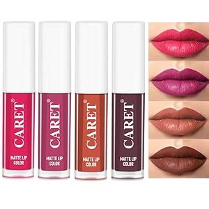 Buy Caret Liquid Matte Lipsticks Pack Of 4 Shades (Pink-Punch Pink-Nude ...