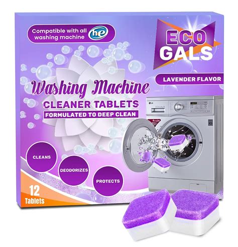 Lavender Fragrance Washing Machine Cleaner Tablet - Pack of 12, Deep ...