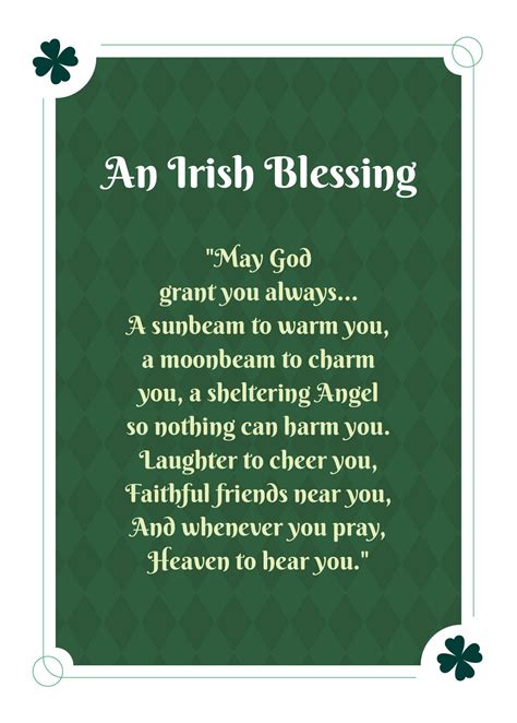 Printable Irish Blessing Prayer | Irish blessing quotes, Irish quotes ...