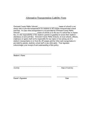 GCPS Alternative Transportation Liability Form - Fill and Sign ...