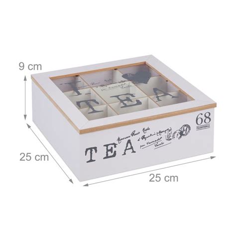 Buy White Bamboo Tea Organiser with 9 compartments HERE