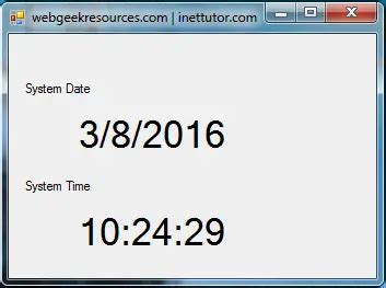 Image result for C# .Net Framework Visual Date and Time