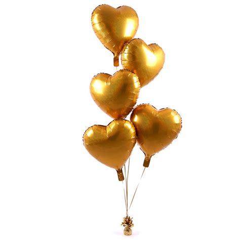 18 Inch Gold Heart Balloons, Heart Shaped Balloons Foil Love Balloons ...