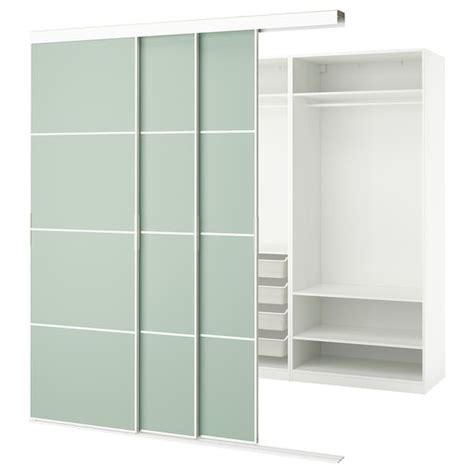 SKYTTA / PAX walk-in wardrobe with sliding doors, white double sided ...