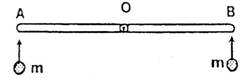 Two identical unifrom rods `OA` and `OB` each of length `l` and mass `m ...