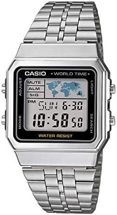 Casio Unisex Vintage A159W-N1DF Black Digital Dial Silver Stainless ...