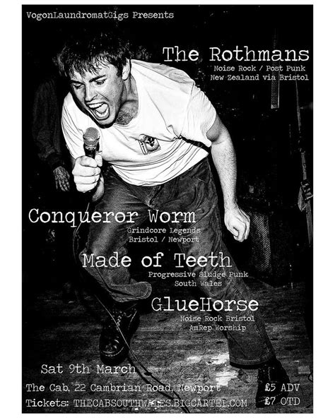 THE ROTHMANS CONQUEROR WORM MADE OF TEETH GLUEHORSE AT THE CAB NEWPORT ...