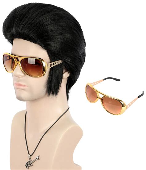 Buy VGbeaty Men Black Short Pompadour Wig with Sideburns Cool Bangs ...