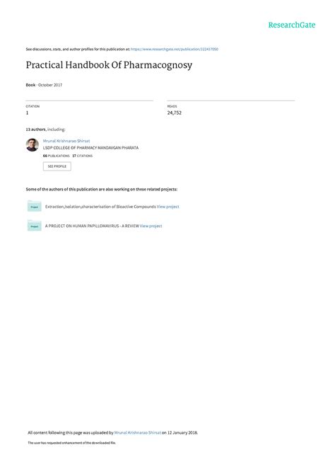 Pharmacognosy Practical Handbook - See discussions, stats, and author ...