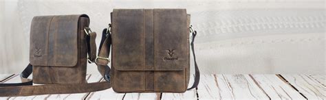 Goatter Genuine Leather Unisex Faster 9.5 Inch Messenger Bag (Dark ...