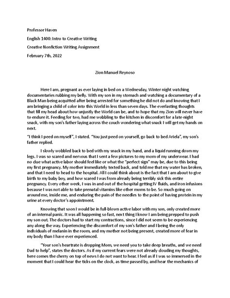 Short Script for Creative Writing Class Example 的图像结果