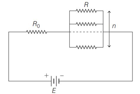 In the circuit shown, n-identical resistors R are connected in parallel ...