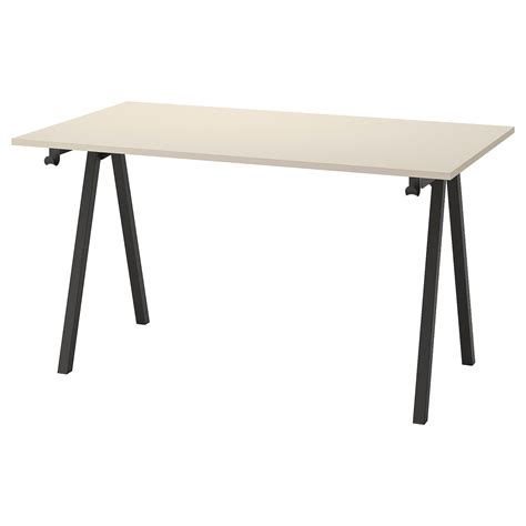 TROTTEN desk, beige/anthracite, 140x80 cm (551/8x311/2") - IKEA
